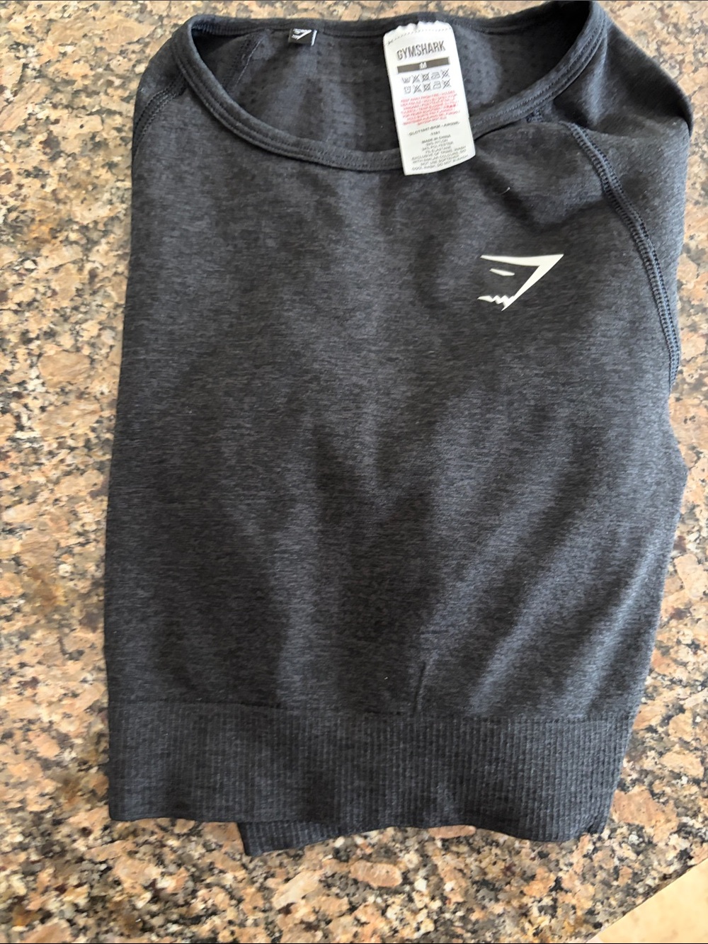 Gymshark Women’s M Dark Gray Crewneck long sleeve cropped gym shirt